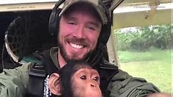 Baby chimpanzee co-pilots plane to rehabilitation centre