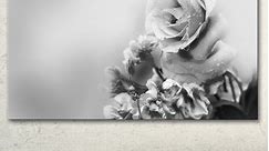 Designart "Black and White Rose in Spring." Modern Floral Wall Artwork - Bed Bath & Beyond - 13179059