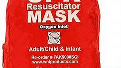 WNL Products CPR Rescue Mask, Adult/Child & Infant Pocket Resuscitator, Soft Case Kit with Belt Clip