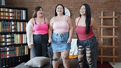 Group of Happy plus size asian women dancing in living room at home together. having fun, Happy lifestyle positivity, Body acceptance party concept.
