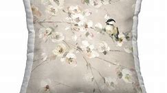 Stupell Beige Cherry Blossoms Decorative Printed Throw Pillow Design by Sally Swatland - Bed Bath & Beyond - 39671257
