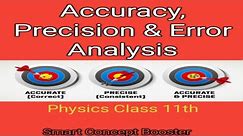 Accuracy, Precision and Errors in measurement for class 11th /12th /JEE / NEET | Error analysis |