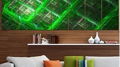 Designart "Green Abstract Metal Grill" Abstract Art on Canvas - Bed Bath & Beyond - 15341435