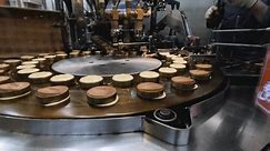Pastries being made on an automated machine