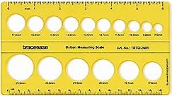 Traceease Button Measuring Scale Stencil Templates, Tailoring Tools and Accessories- Garment Stencils