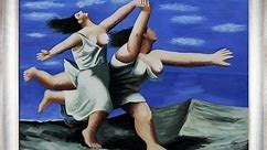 La Pastiche Two Women Running on the Beach (The Race) with Spencer Rustic, 24" x 28" - Bed Bath & Beyond - 36589761