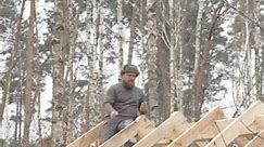 Built medieval outdoor workshop from huge hewn logs with ax for my log cabin. #bushcarft #building #camping | Wild Survival 62