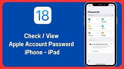 iOS 18: How To See Apple ID Password | Check Apple Account Password