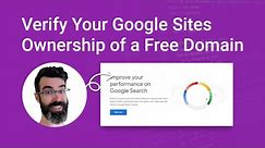 How to Verify Ownership of Your Google Sites Website using Search Console, Analytics & a Free Domain