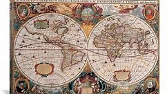 iCanvas 'Antique World Map by Henricus Hondius' Canvas Art Print - Bed Bath & Beyond - 8201231