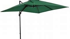 Outsunny 2.5 x 2.5m Patio Offset Parasol Umbrella Cantilever Hanging Aluminium Sun Shade Canopy Shelter Green