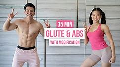 35 MIN GLUTE ABS WORKOUT I low impact, with modification, no repeats