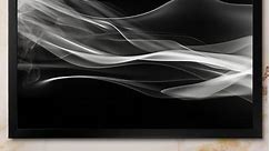 Designart "Black White Contemplative Abstraction I" Modern Waves Framed Canvas Prints - Bed Bath & Beyond - 38054792