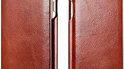 iPhone SE 2022 & 2020 Case,iPhone 8 Case,[Vintage Classic Series] Luxury Premium Genuine Real Leather Flip Case Back Cover for Apple iPhone SE 2022/2020/8/7 4.7inch (Brown)