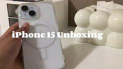 🎧🤍Aesthetic iPhone 15 Blue Unboxing& accessories🥣🧿