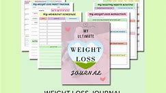Weight Loss Journal, Weight Loss Bundle, Printable Weight Loss Tracker, Habit Tracker, Workout Planner, Fitness Tracker, Calories Tracker