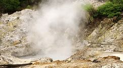 Active geothermal hot spring in natural setting, tomohon, sulawesi, indonesia