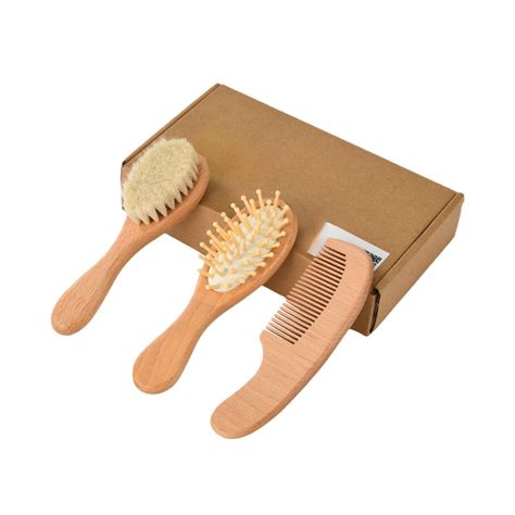Baby Bath And Hair Brush Baby Hair Brush With Wooden Handle & Soft Goat ...