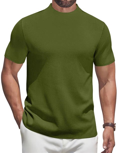 COOFANDY Men's Short Sleeve Turtleneck Sweater Casual Pullover Basic T ...