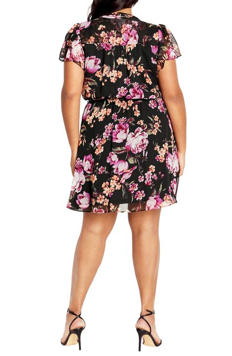 City Chic Margo Print Tie Waist Dress | Nordstrom