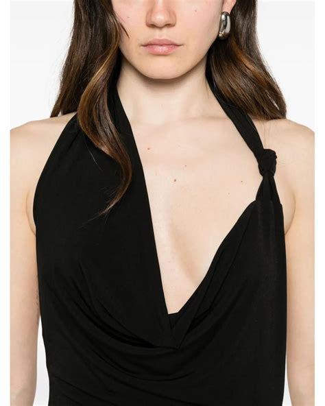 Aniye By Knot Norah Halterneck Cowl-Neck Maxi Dress in Black | Lyst UK