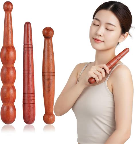 3Pcs Wooden Reflexology Sticks Foot Hand Massage Tools Thai Style Trigger Point Massager for ...