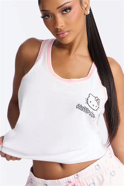 Hello Kitty Soft Pastel Toss PJ Short Set - White/Pink | Fashion Nova