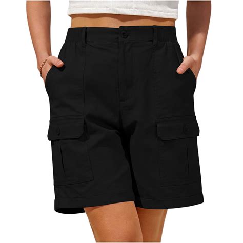 Aobny Cargo Shorts Pockets Bermuda Clothing Casual Baggy High Waisted ...