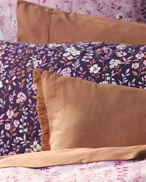 Target Raina Floral Australian Cotton Quilt Cover Set - King Bed - Purple - Kmart