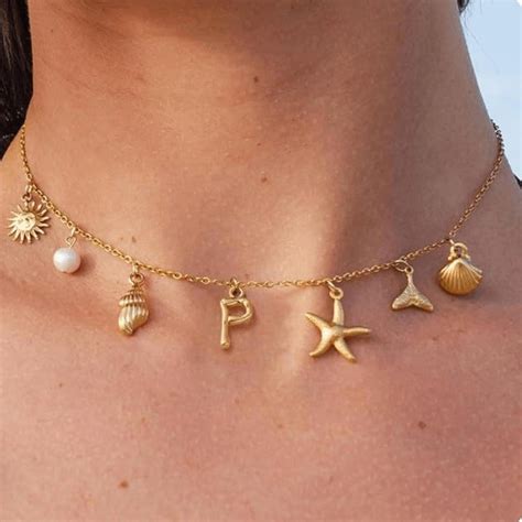 YYKihy Fashion Simple Bubble A Z Letter Clavicle Chain Female Pearl ...