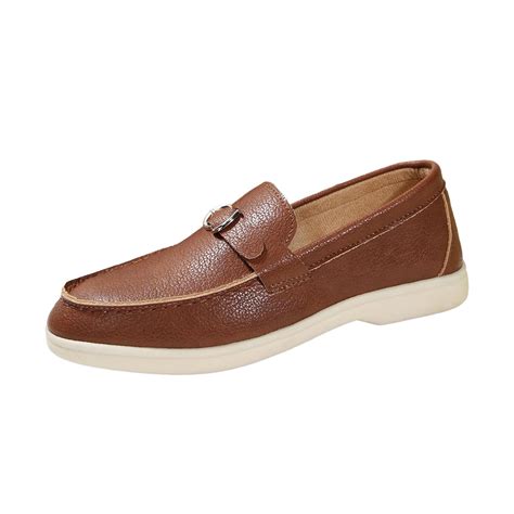 Brown Ladies Comfortable Solid Color Soft Sole Loafers Flat Shoes ...