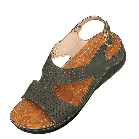Abomasnow Wedge Sandals for Women Summer Comfortable Closed Toe Non ...