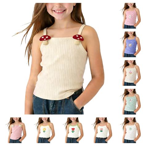 HAOTAGS Women's Solid Color Padded Sling Tank Tops,Beige 4-5T - Walmart.com