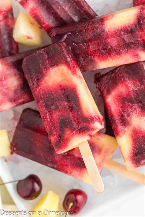 Cherry Pineapple Popsicles