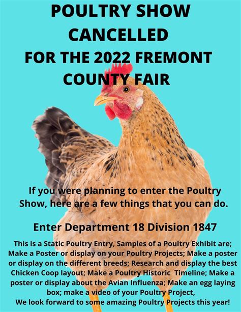 Poultry show canceled for the 2022 Fremont County Fair - County 10