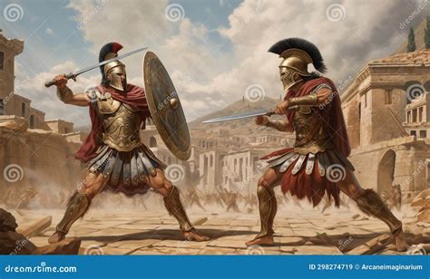 Ancient Greek Achilleas Hector Trojan War Iliad Stock Image - Image of ...