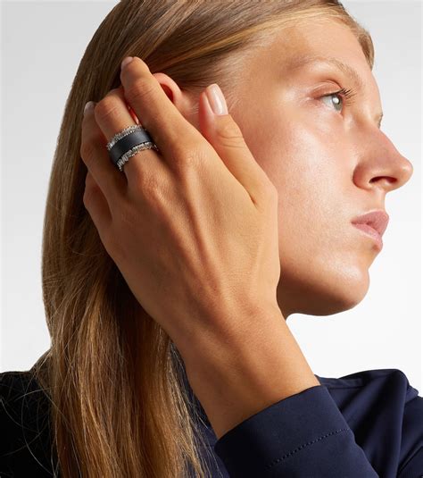 Midi 18kt white gold tech ring jackets with diamonds in silver ...