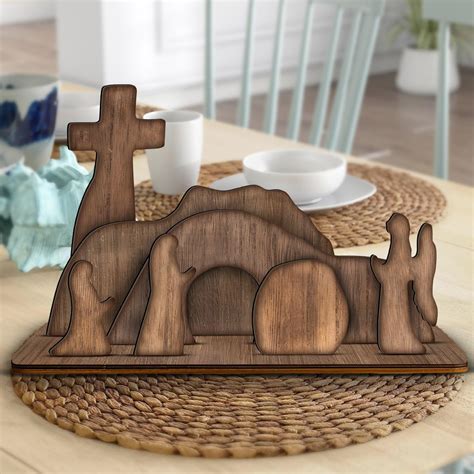 Amazon.com: Empty Tomb Easter Scene Set - Wooden Easter Resurrection ...