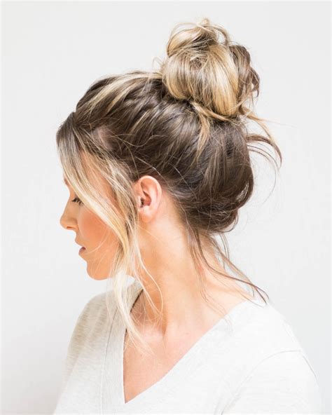 Messy Bun for Lob Hairstyles - Lulus.com Fashion Blog | Messy bun for ...