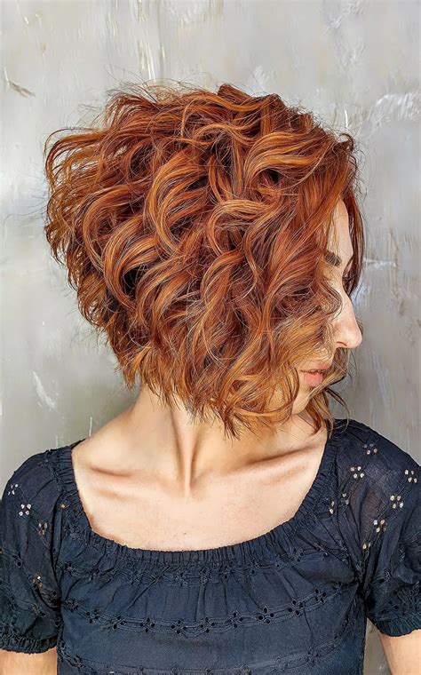 Stacked Short Curly Bob