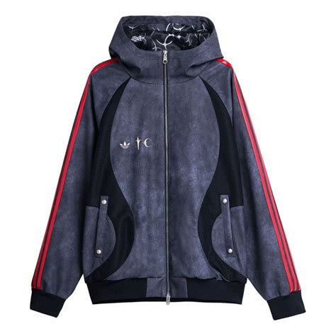 adidas x THUG CLUB TEAMGEIST Faux Leather Jacket 'Black Antique Silver ...