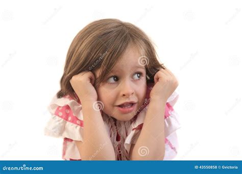Scared little girl stock photo. Image of background, cowering - 43550858