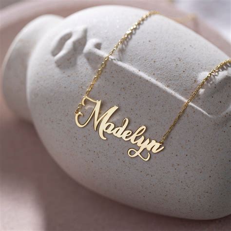 Pin on Nameplate necklace gold