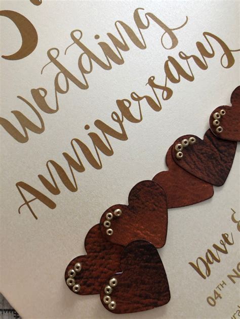 Leather 3rd 3 Years Wedding Anniversary Card Personalised - Etsy UK