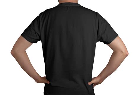 Isolated model with black t-shirt back view 8847330 PNG