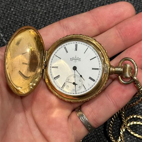 ANTIQUE YELLOW GOLD* ELGIN POCKET WATCH W/ HUNTER CASE RARE | eBay