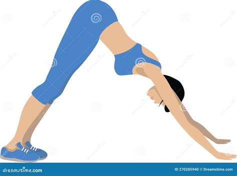 The Girl Does Sports Exercises. The Girl Bent Over And Touched The ...