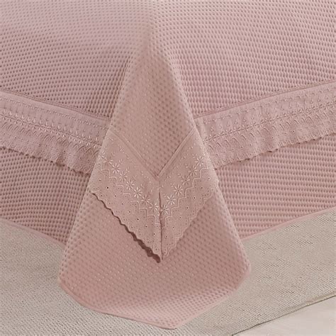 Cobre Leito Percal 300 Fios C/ Bordado Inglês Toque de Pluma Queen ...