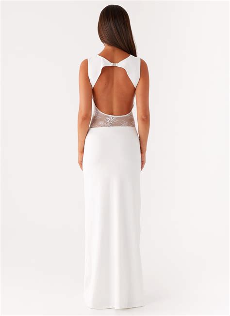 Medina Lace Maxi Dress - White - Peppermayo UK
