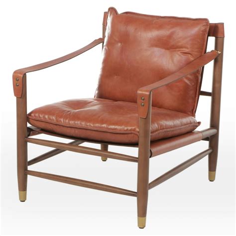 Blue Ocean Traders Mid Century Modern Style Leather Lounge Chair | EBTH